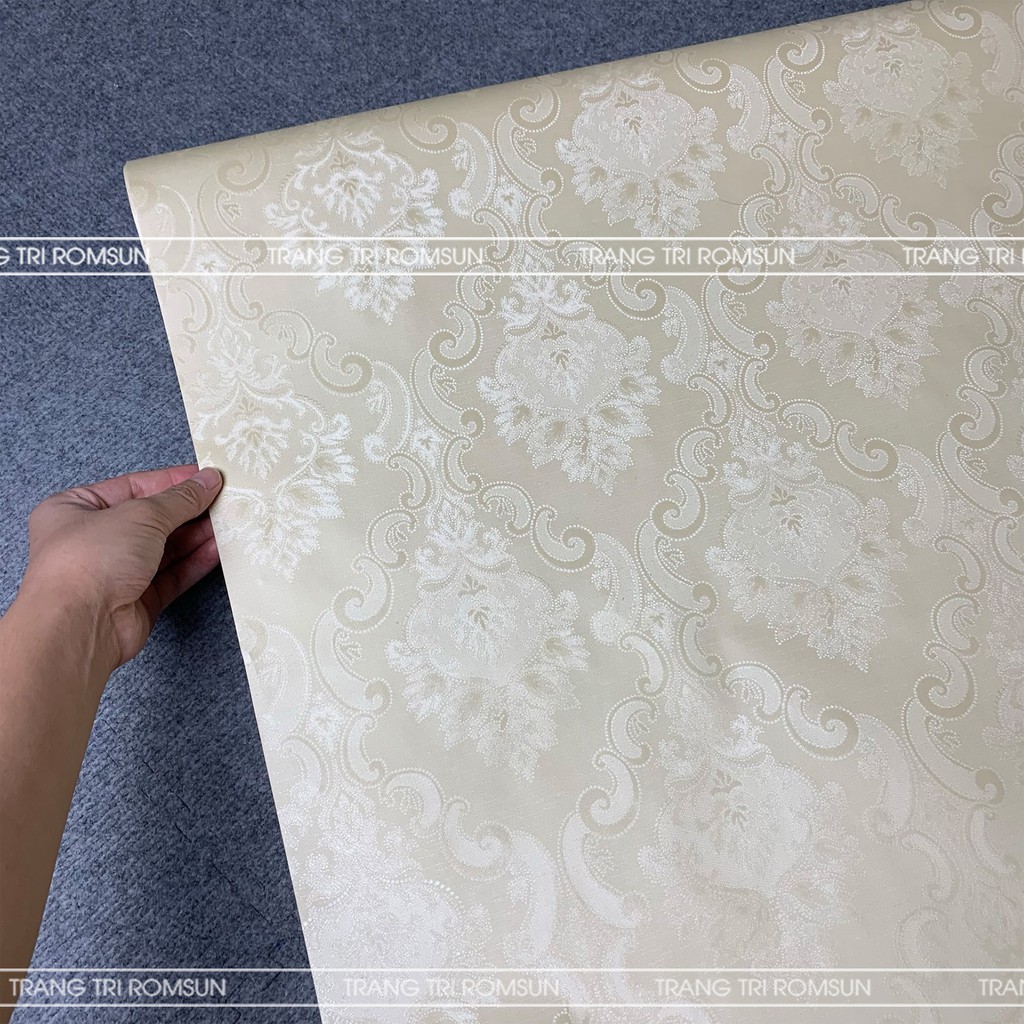 Giấy dán tường️ khổ 60cm 1m2 decal 3D cổ điển- Giấy trang trí tường phòng ngủ hàn quốc họa tiết nổi cao cấp