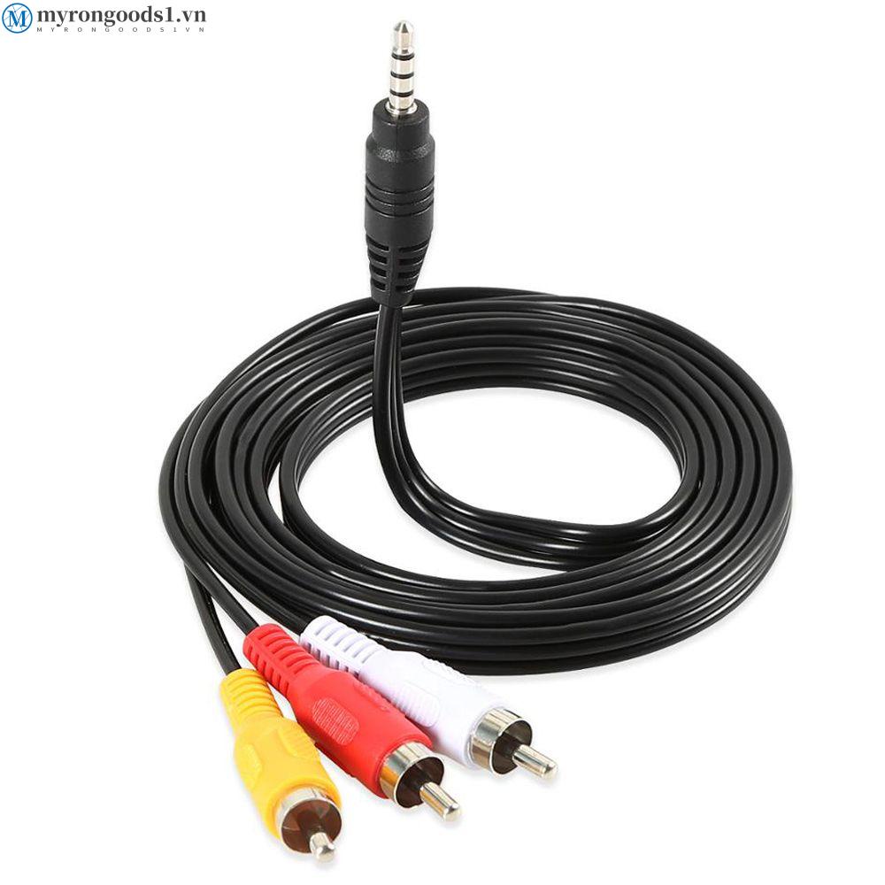 Dây cáp chuyển đổi audio / video từ giắc 3.5mm sang 3 rca cho loa laptop / tv
