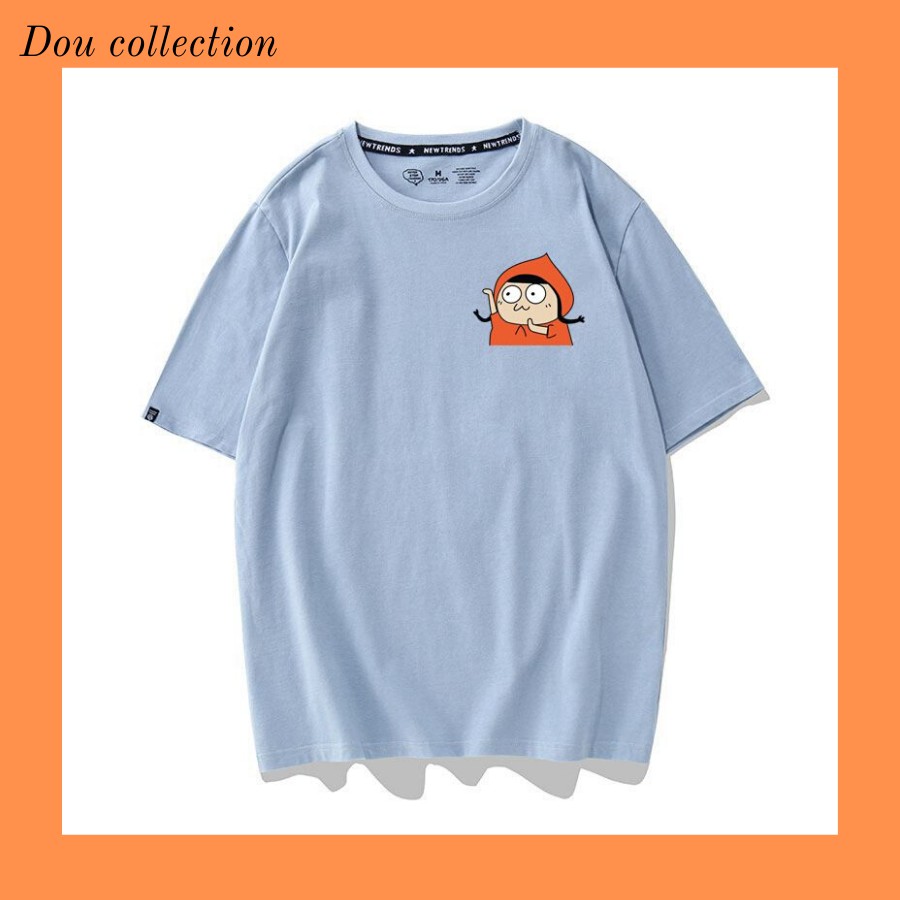 [Dou] Áo Thun Trơn Icon Nhiều Màu Couple Nam Nữ Họa Tiết Cô Bé Quàng Khăn Đỏ - Unisex - Cotton - AT011