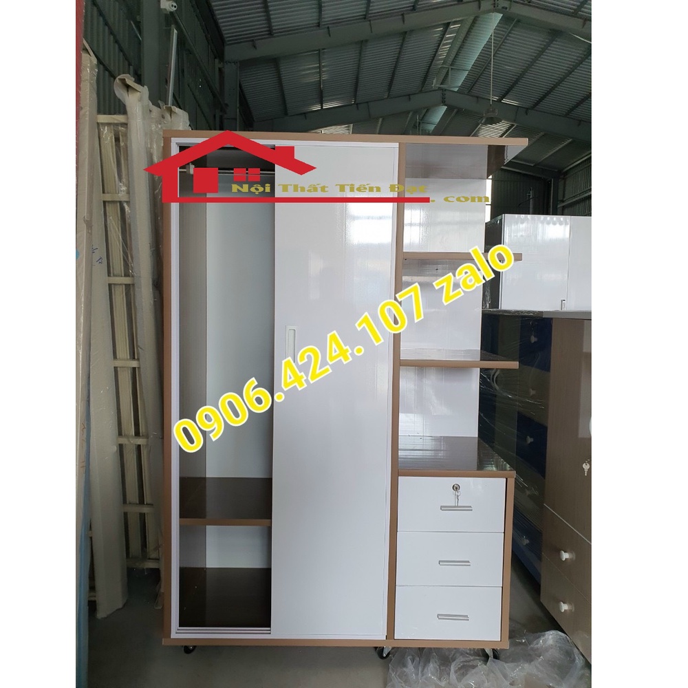 Tủ nhựa Cửa Lùa 2 cánh 1 kệ Siêu Sang, Tiện Lợi Cam 1M8X1M2X50CM Giao nhanh 60P HCM