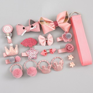 Hộp Nơ Kẹp Tóc 18 Món - Mẫu Mới