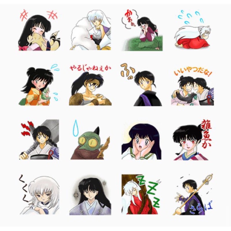 Sticker anime/hình dán inuyasha 30-60 cái ép lụa