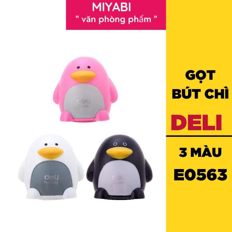 Gọt bút chì Deli 0563 cute hình chú chim cánh cụt - Gọt bút chì mini cao cấp - MIYABI STORE