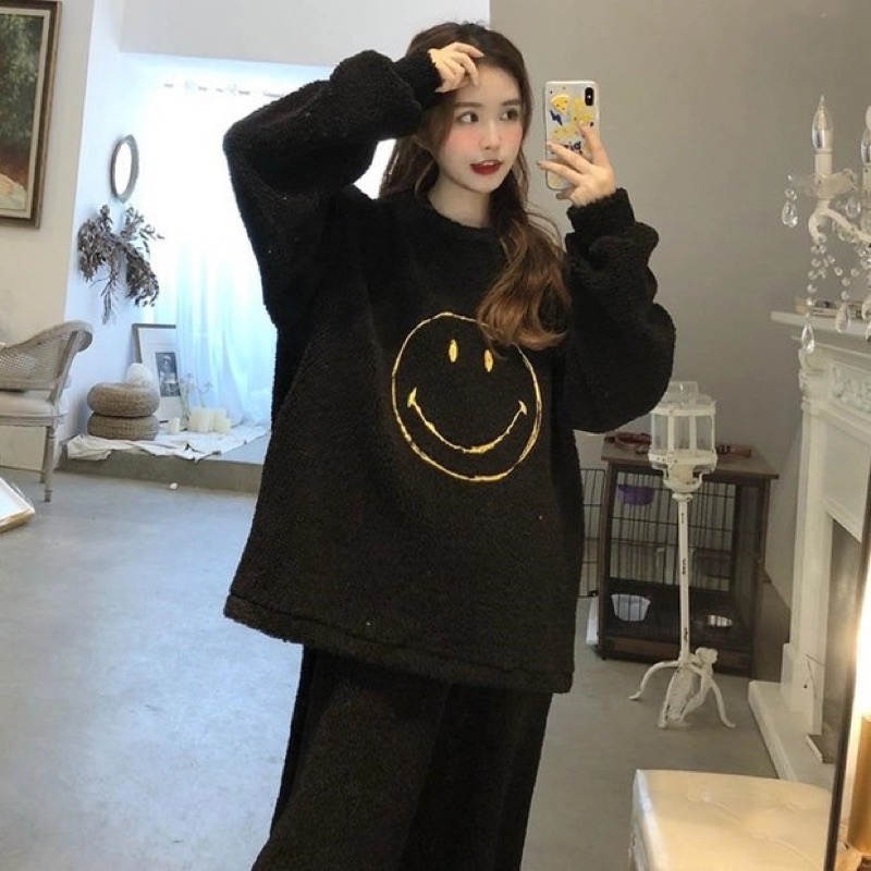 bộ ngủ lót bông ấm áp 2 màu | BigBuy360 - bigbuy360.vn