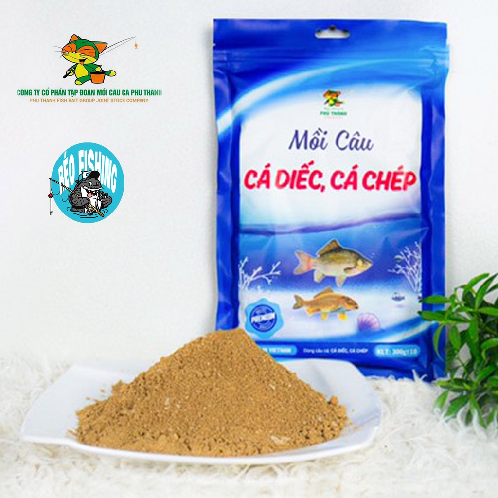 Mồi câu cá Phú Thành chuyên diếc chép 300g mã ( gói xanh dương mới )