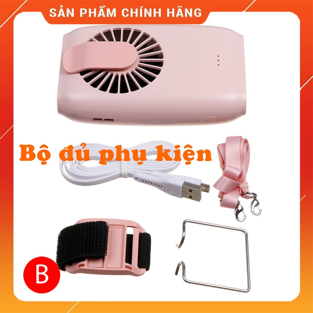 Quạt mini cầm tay,đeo cổ,để bàn usb có thể sạc lại 2000mAh 3 chế độ gió đa năng