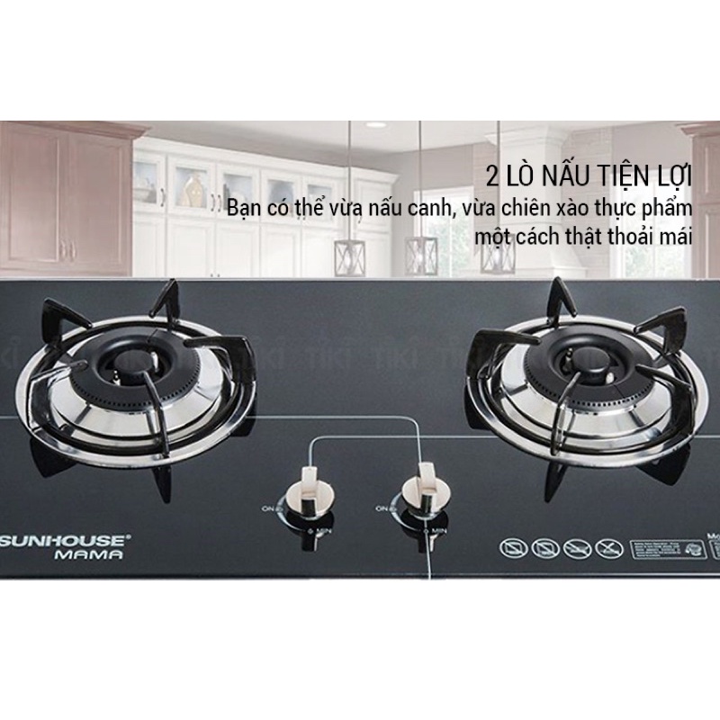 { Hàng Chính Hãng Sunhouse } BẾP GAS ÂM KÍNH SUNHOUSE MAMA MMB6632