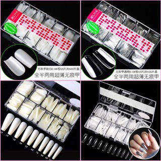 Móng úp vuông fom thang dục , móng trong chuẩn dẻo , hộp 500 móng đủ size,NAiltrend móng trong suốt, móng đục tự nhiên.