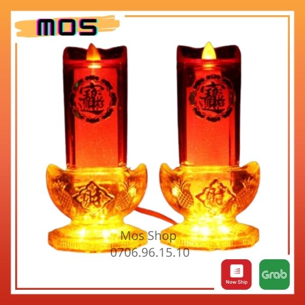 Đèn cầy điện/Nến điện trang trí gian thờ trang nghiêm Mos Shop