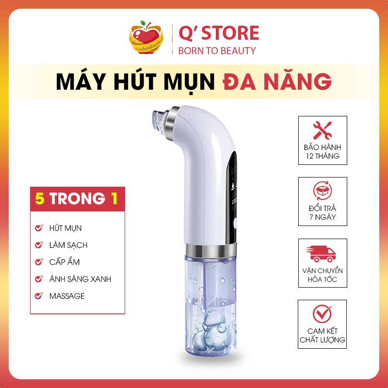 Máy Hút Mụn Đầu Đen, Mụn Cám, Rửa Mặt, Làm Sạch Lỗ Chân Lông, Phun Oxy Dưỡng Ẩm Sáng Mịn Da [BH 6 Tháng] QStore