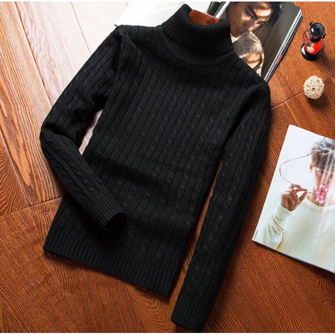 Áo len nam CỔ LỌ chất liệu LEN THỪNG đan phối dày dặn dáng vừa phù hợp cho cả nam và nữ hoặc làm áo đôi