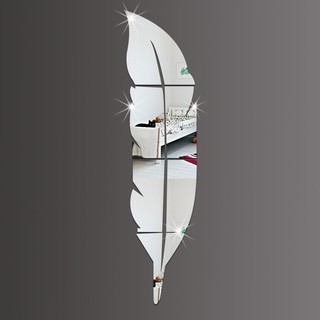 Bộ miếng dán tráng gương hình lông vũ dùng trang trí nội thất