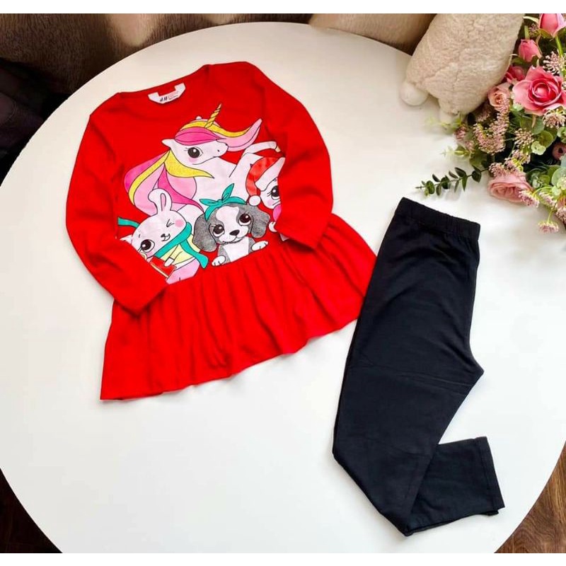 Bộ Cotton Thu đông bé gái đại 20-45kg