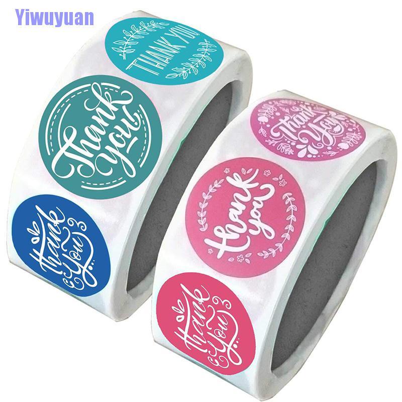 Cuộn 500 Miếng Dán Tròn In Chữ Thank You Độc Đáo Dùng Trang Trí