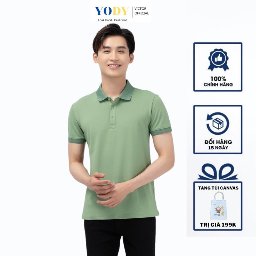Áo Polo Nam YODY Coolmax Phối Bo, Áo Phông Cộc Tay Nam Có Cổ Thoáng Mát APM5179