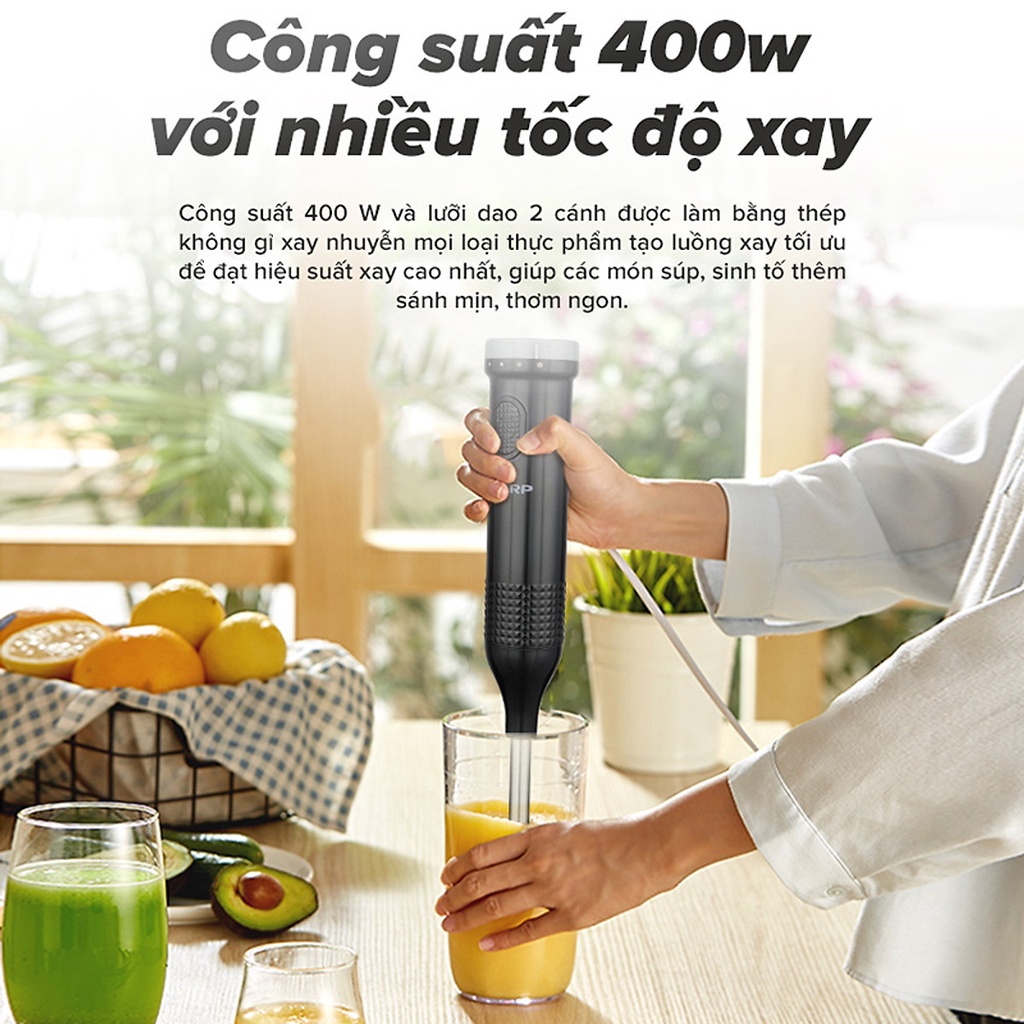 [Mã ELHA22 giảm 6% đơn 300K] Máy Xay Cầm Tay Sharp EM-H074SV-BK – Hàng Chính Hãng