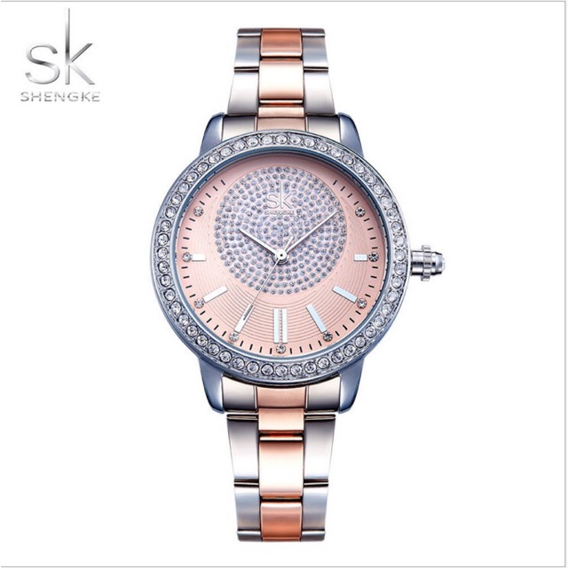 [Mã FAMAYFA2 giảm 10K đơn 50K] Đồng hồ nữ ShengKe dây demi viền đá K0075L | BigBuy360 - bigbuy360.vn
