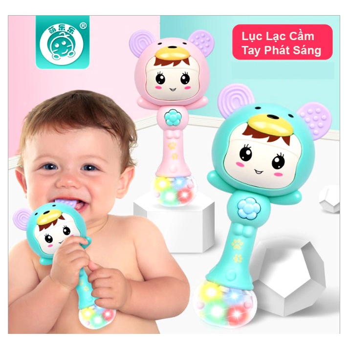 Đồ Chơi Lục Lạc, Gặm Nướu Cầm Tay Phát Sáng , Phát Nhạc