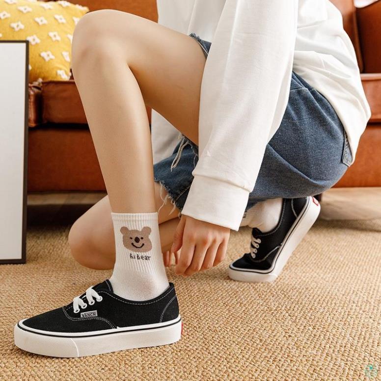 Tất CỔ CAO hình thú màu trắng dành cho bạn nữ trong mùa đông 2021 thời trang xinh xắn ĐƠN GIẢN mà ĐẸP