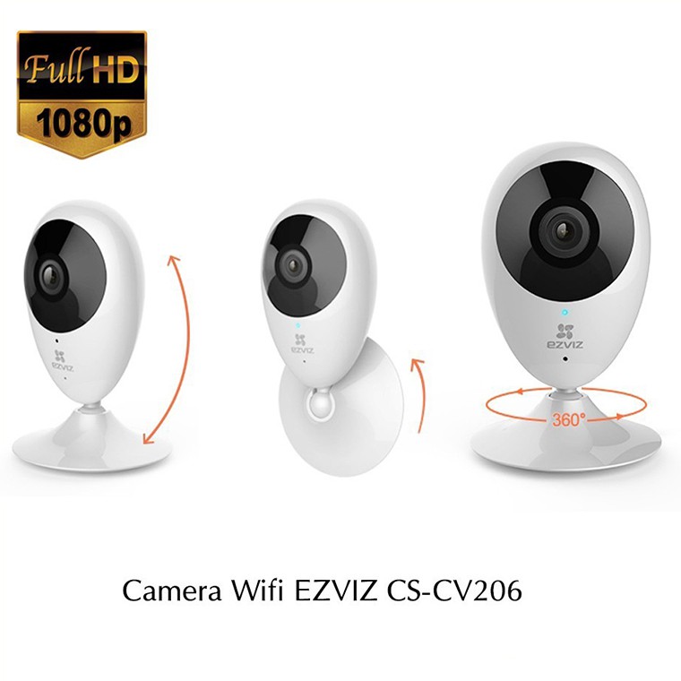 Camera Wifi - Camera Ezviz CS-CV206 ( C2C ) 2Mpx/1080P,F2.8mm, IR 7.5m ,Đàm Thoại,Cảnh Báo Chuyển Động, Hàng Chính Hãng