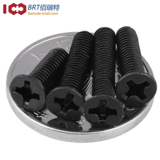 Ốc Vít Cơ Khí Đầu Dẹt Mini Màu Đen Chuyên Dụng M2 M2.5 M3 Wanruida