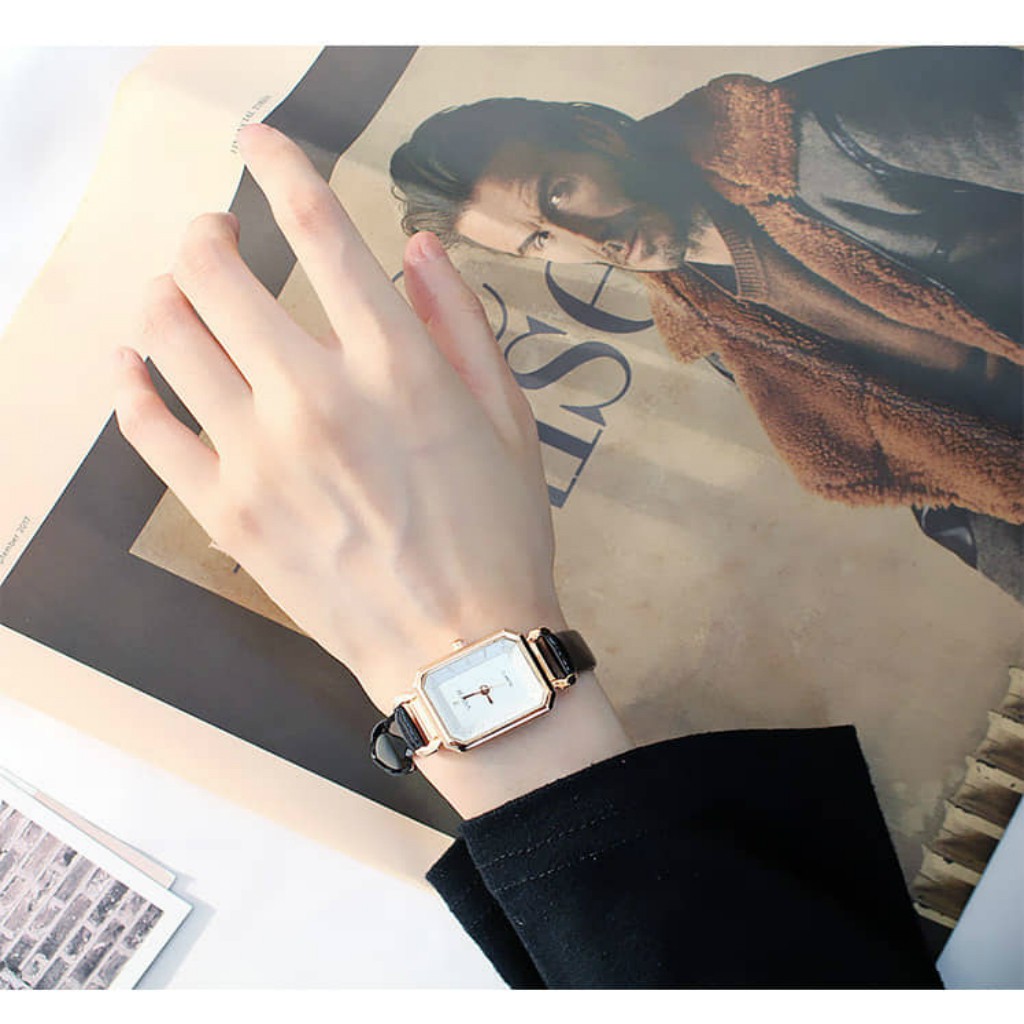 [GIÁ SỈ] Đồng hồ nữ Viser dây da mặt vuông thời trang vintage- ĐẸP XUẤT SẮC