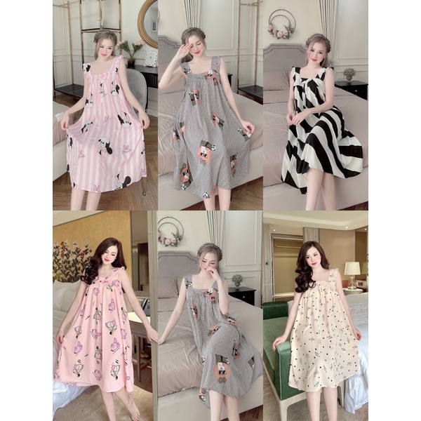 Váy Ngủ 2 Dây Lụa Maxi Cánh Tiên - Váy Ngủ Lụa Dáng Dài Thiết Kế Mát Mẻ Kèm Nơ