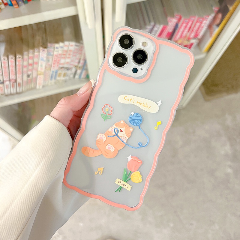 Ốp lưng iphone Ốp Điện Thoại Họa Tiết Mèo Hoạt Hình Dễ Thương Cho Iphone 13Pro 12 11 / 14pro / xr 6 / 7 / 8p-14 Dinuo case