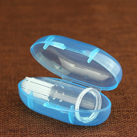 Combo 2 Tưa lưỡi silicon xỏ ngón làm sạch răng lưỡi và lợi cho bé