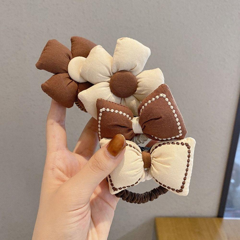 Dây Cột Tóc Co Giãn Đính Hoa Dễ Thương Cho Nữ