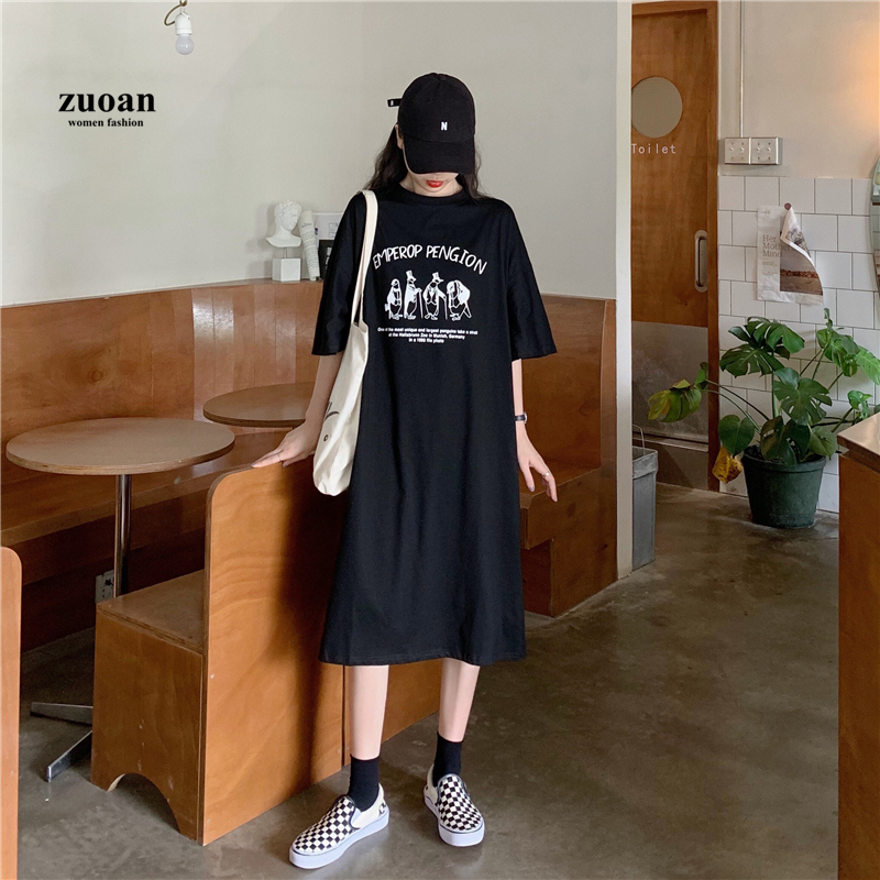 SUXI Đầm Midi Nữ Ngắn Tay In Họa Tiết Mới