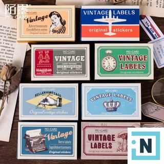 [Giá Sỉ Từ 2 Set] Set 60 Sticker Dán Hộp Diêm Vintage Labels | Dán Điện Thoại | Dán Laptop