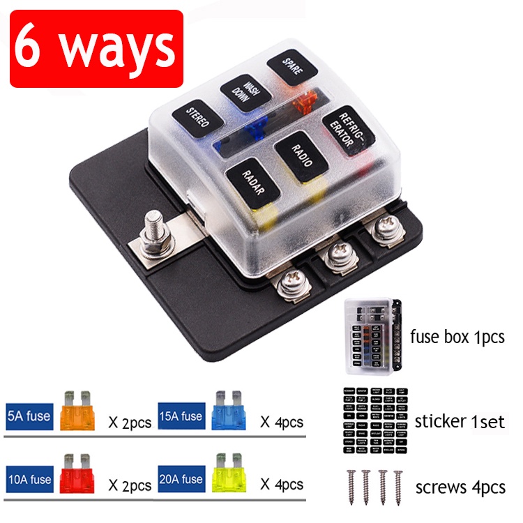 Hộp Cầu Chì 6 Chiều Dùng Trên Ô Tô, Xe Tải Đảm Bảo An Toàn Mạch Điện