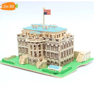 Đồ Chơi Lắp Ráp Gỗ 3D Mô Hình Nhà Trắng