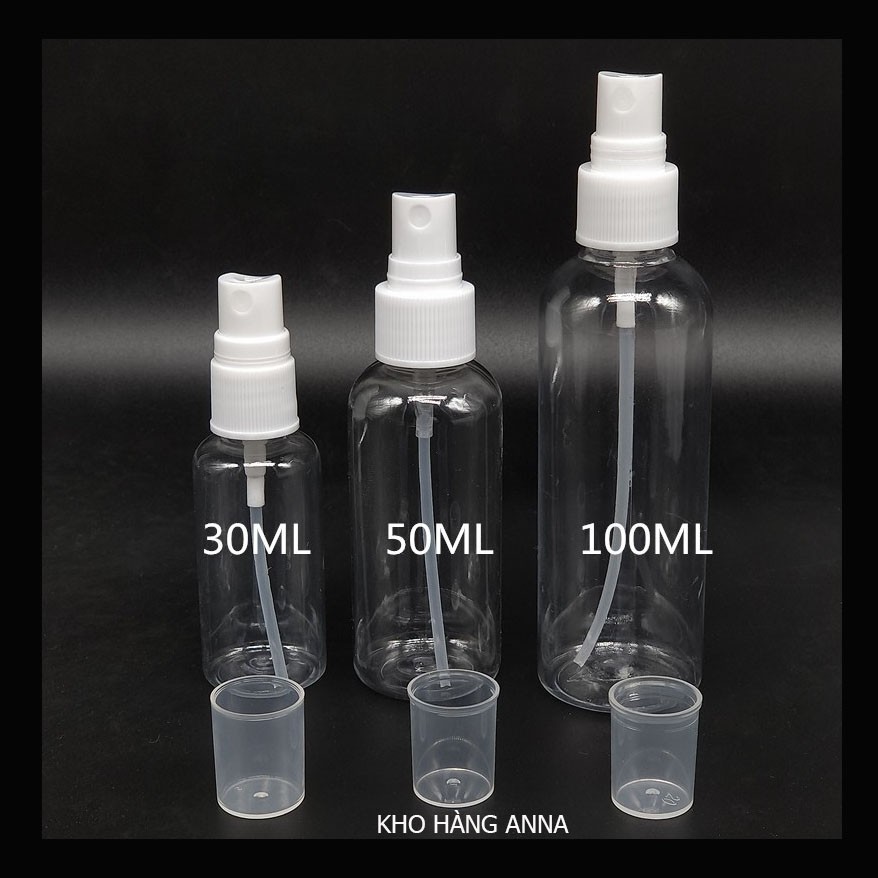 CHAI VÒI NHẤN 100ML - Chai nhựa Trong suốt/ nâu/ trắng/ xanh lá- Chai pet 100ml xịt sương / vòi nhấn nhỏ giọt / nắp bật