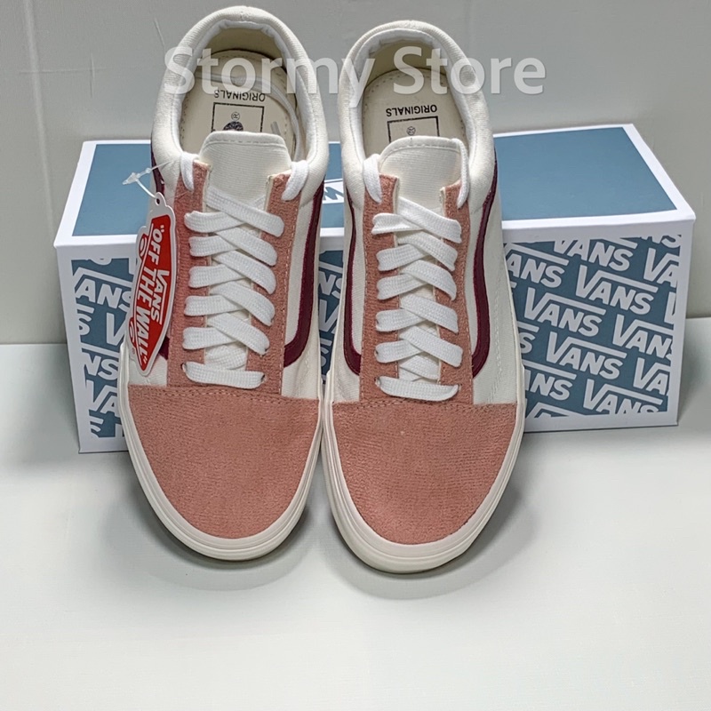 Giày Vans Hồng Trắng Full Box Xanh Chuẩn 1:1