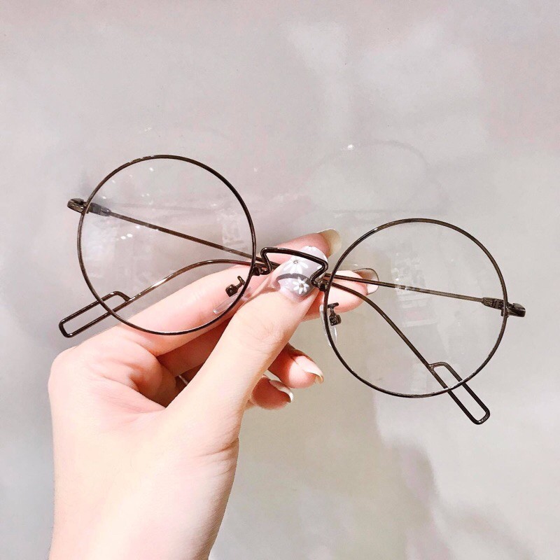 [ Ảnh thật ] Gọng kính kim loại mắt tròn nobita Hàn Quốc 2020