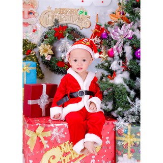 Bộ ông già noel nhung đẹp cho bé