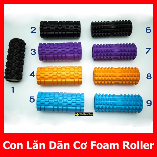 Con lăn Foam Roller massage, dãn cơ tập gym, thể hình