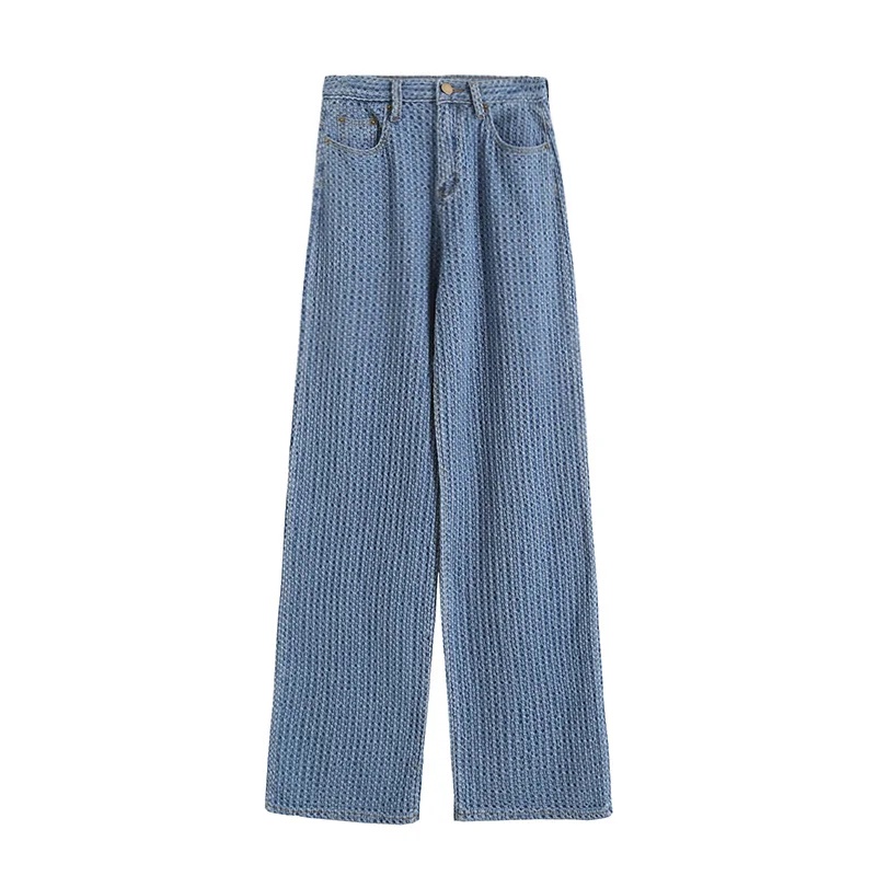 DUNEA Quần Jean Ống Rộng Lưng Cao Phong Cách Sành Điệu Cho Bạn Gái