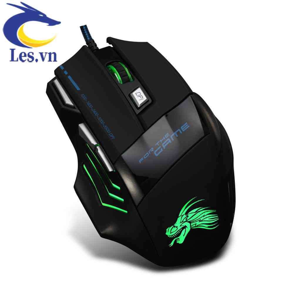 Chuột Quang Gaming 5500DPI Có Đèn LED 7 Nút Bấm Chuyên Nghiệp