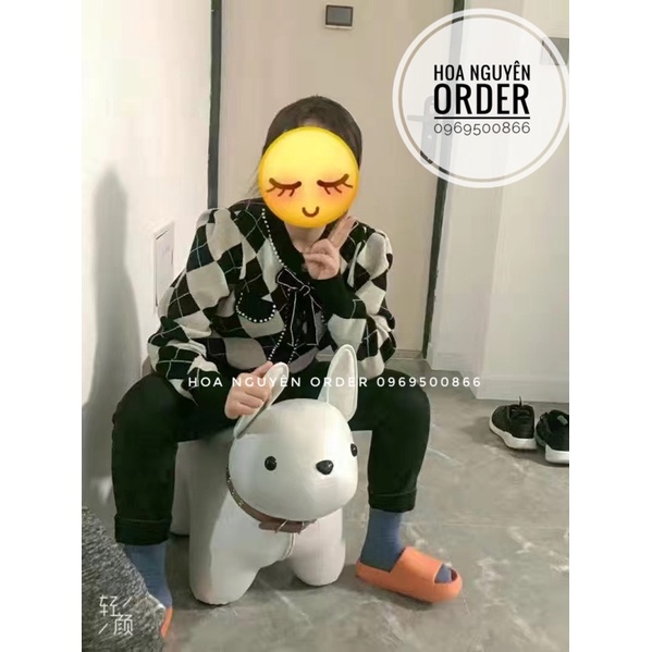 Ghế đệm ngồi hình Chó dễ thương vỏ bọc bằng da Decor siêu xinh❤️😍