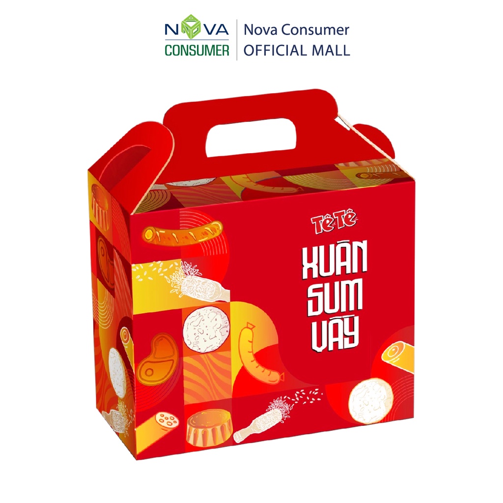 Set Quà Tết Sum Vầy (Bánh gạo Tê Tê, Xúc Xích Dinh Dưỡng Xuxifarm, Đồ Hộp Master T) | BigBuy360 - bigbuy360.vn