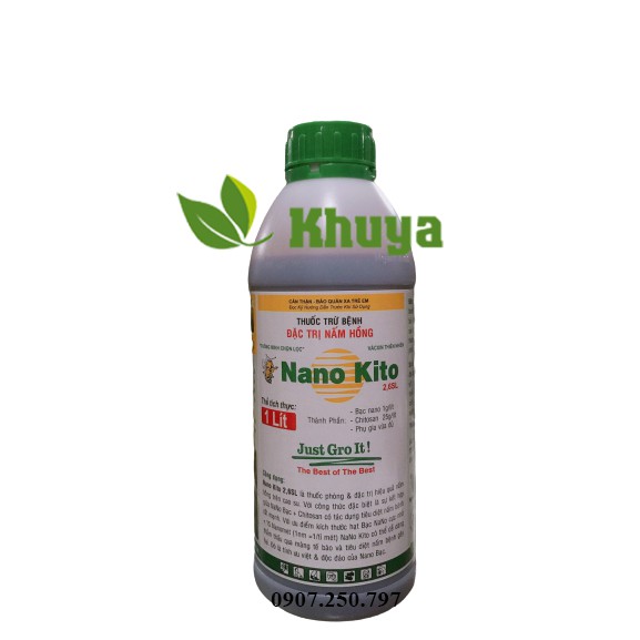 Thuốc trừ bệnh đặc trị nấm hồng Nano Kito chai 1 Lít