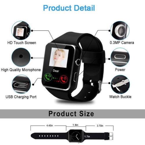 Đồng hồ thông minh X6 Watch Curved Bluetooth cho Samsung iPhone Android Phone