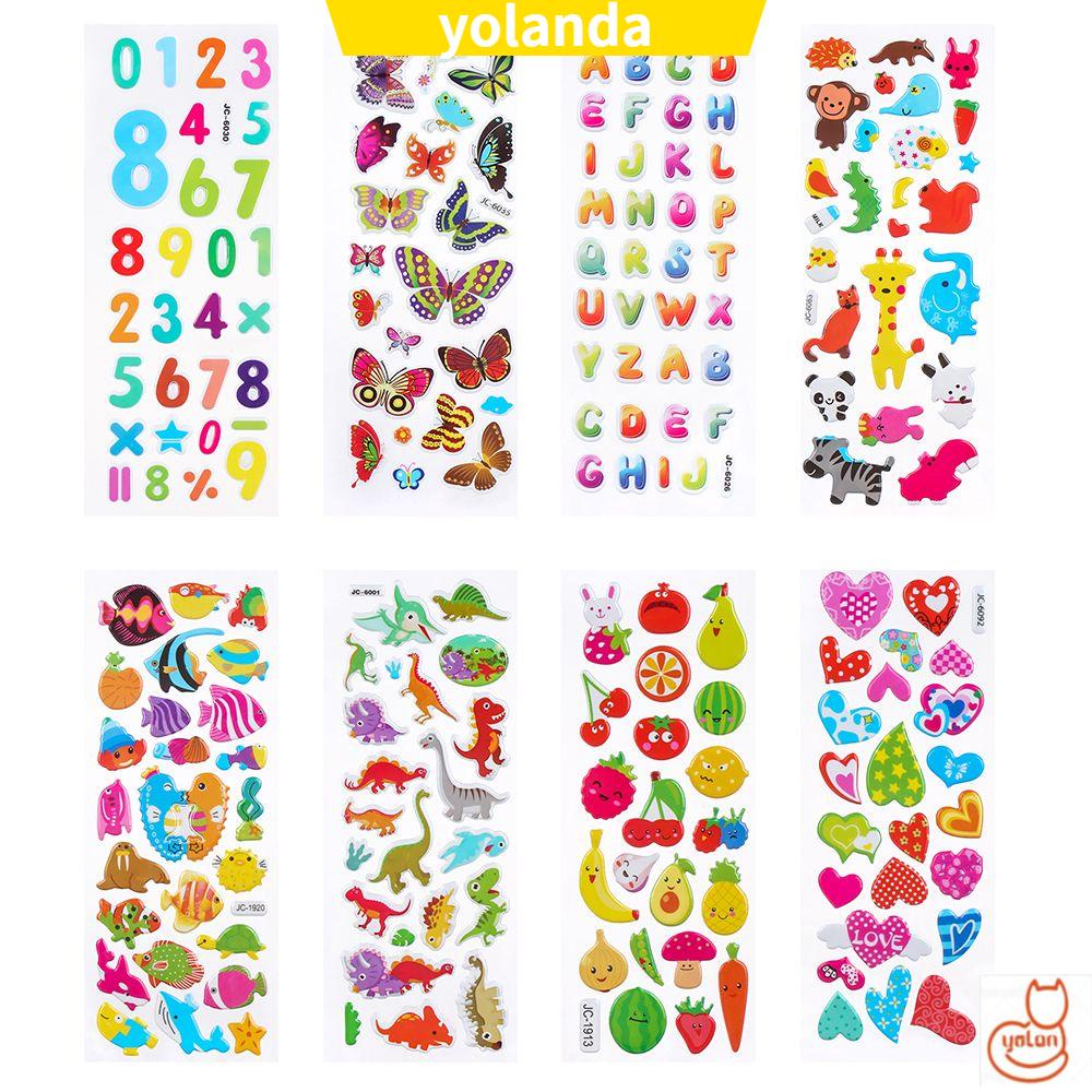 Miếng dán tường họa tiết hoạt hình 3D cổ điển chống nước giáo dục sớm cho bé