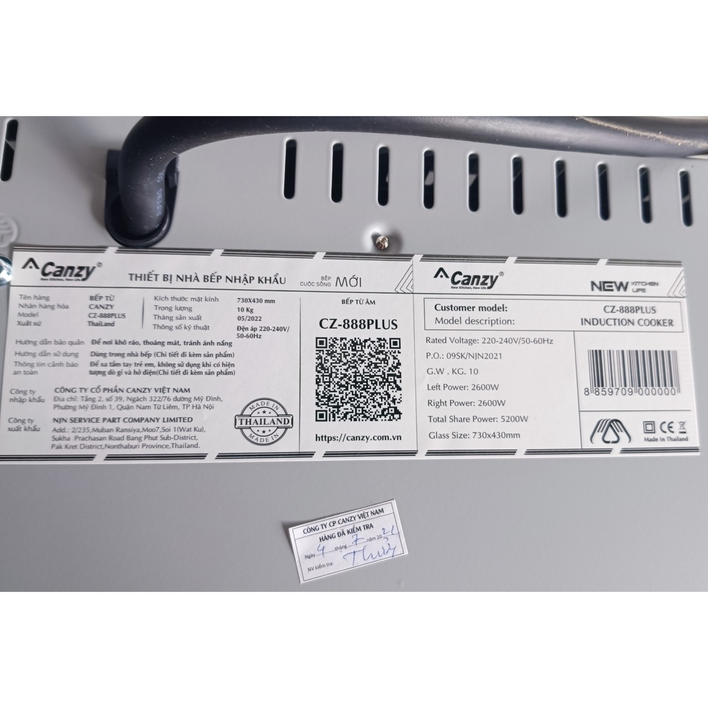 Bếp Từ Đôi Chính Hãng Canzy CZ 888Plus - Nhập Khẩu Thái Lan .