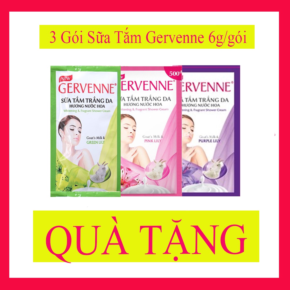 Sữa Tắm trắng da Gervenne  3 gói