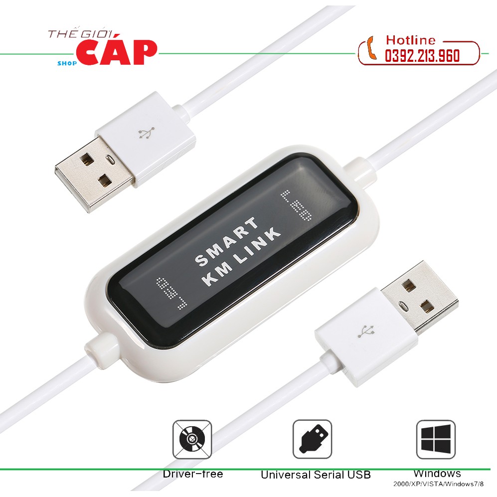 Cáp USB Chuyển Đổi Dữ Liệu Kết Nối Máy Tính Với Máy Tính Đồng Bộ Bàn Phím Chuột Smart KM Link