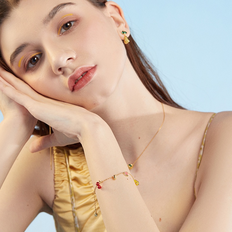 BAMOER Vòng cổ bạc 925 HìNh Quả Chanh ThờI Trang Cho Nữ